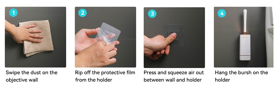 Aokala Toilet Brush and Holder, Elegant Silicone Toilet Bowl Brush Set with Ergonomic Long Handle, Modern Bathroom Decor Cleaning Accessories, Durable, Deep Cleaning Christmas gifts/Halloween gifts! - Black & White