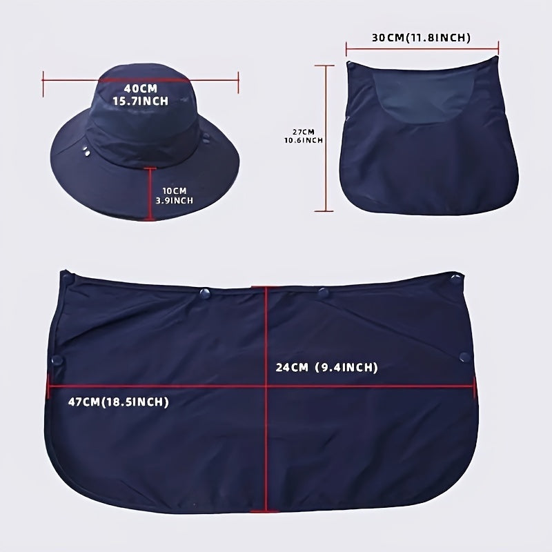 Sun Protection Bucket Hat With Removable Face Mask - Perfect For Summer Outdoor Activities