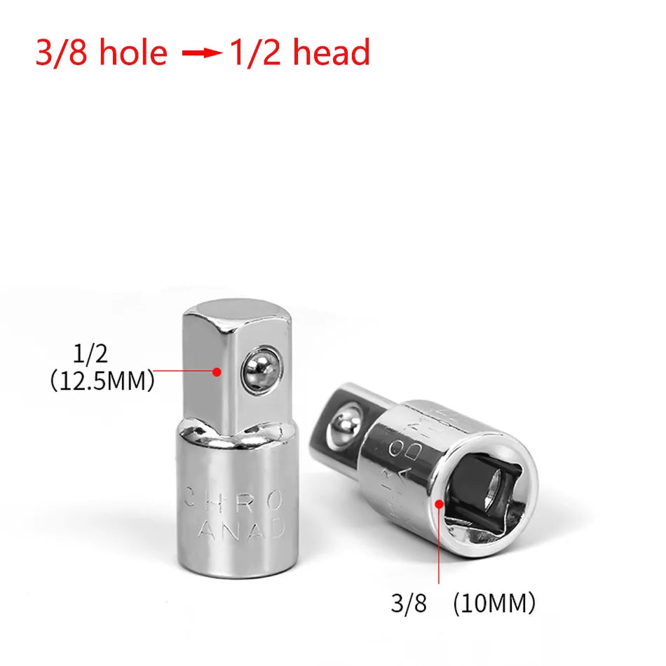 Ratchet Wrench Socket Converter Head Sleeve Adapter 1/2" Big Fly To 3/8" 1/4" Hand Tools