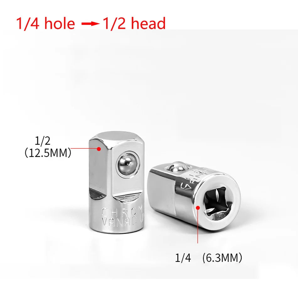 Ratchet Wrench Socket Converter Head Sleeve Adapter 1/2" Big Fly To 3/8" 1/4" Hand Tools