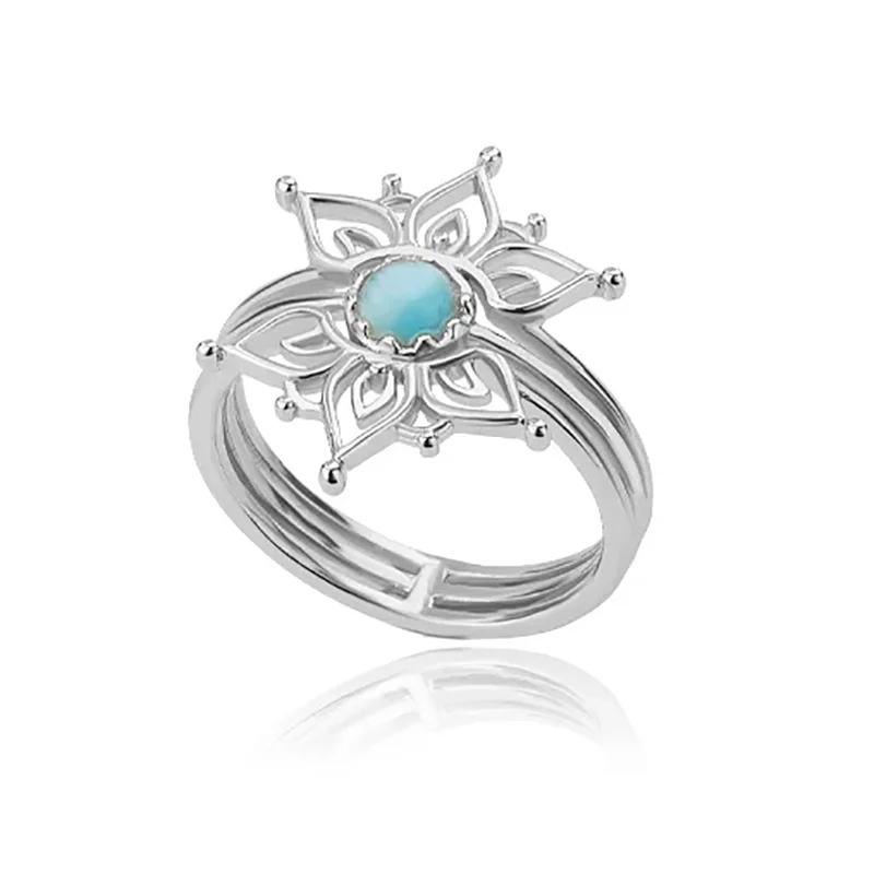 Stainless Steel Lotus Flower Ring for Women Gold Color Vintage Stone Opal Oval Flower Ring Fashion Aesthetic Jewelry Gift