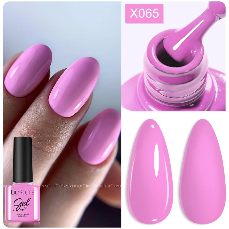 LILYCUTE 8ml Pink Dried Flower Gel Nail Polish Natural Flower Fairy Nail Art Gel Soak Off UV LED Painting Varnish For Nails DIY