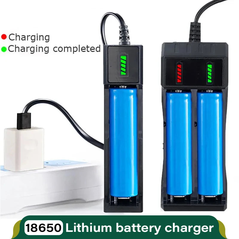 18650 Battery Charger 1/2/4 Slots Dual 18650 Charging 3.7V  Rechargeable Lithium Battery USB Charger For 16340 14500 18650