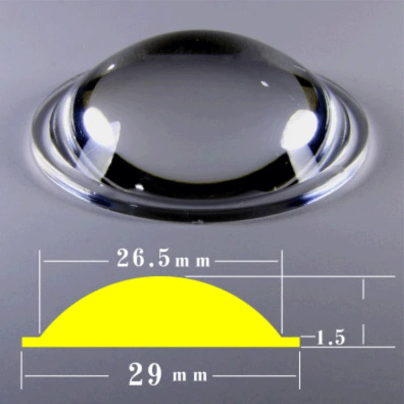 20-66mm Edged Acrylic Plano-convex Lens Flashlight LED Lens Focusing Torch Accessories Magnifying Glass Convex Lens