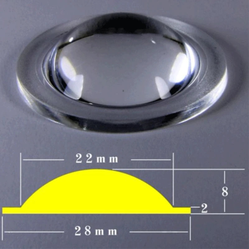 20-66mm Edged Acrylic Plano-convex Lens Flashlight LED Lens Focusing Torch Accessories Magnifying Glass Convex Lens