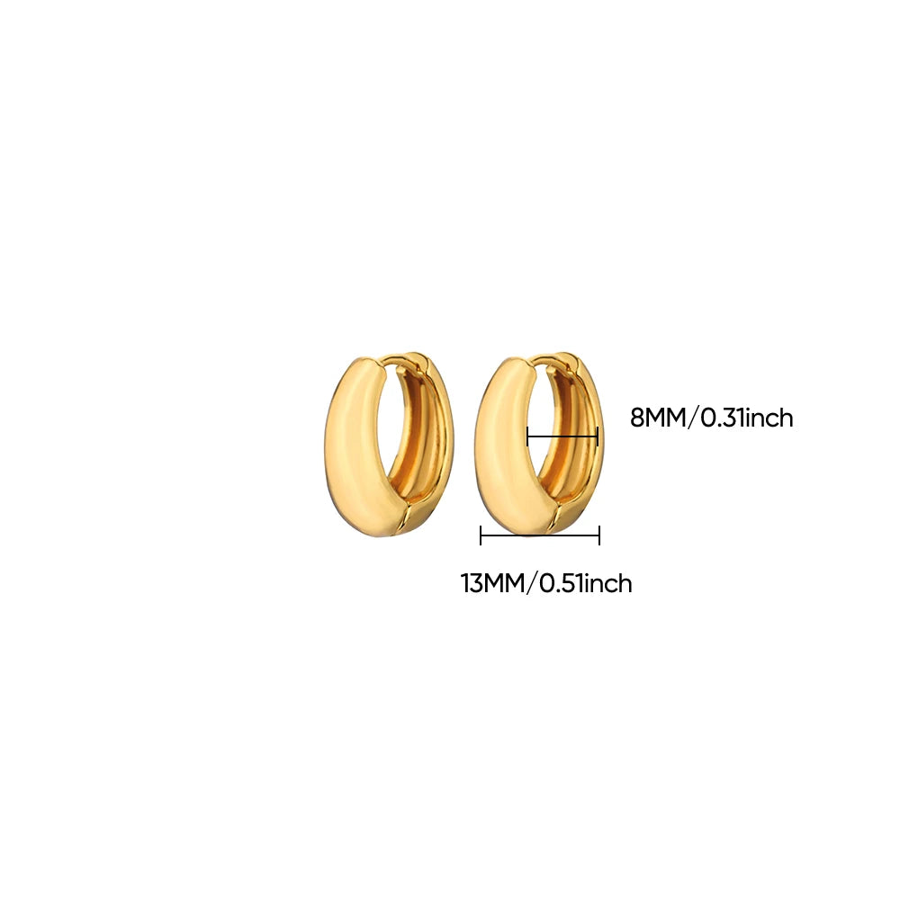 Classic Hoop Earrings for Women Girls Gold Color Chunky Stainless Steel Earrings 2025 Trend New in Minimalist Ear Jewelry aretes