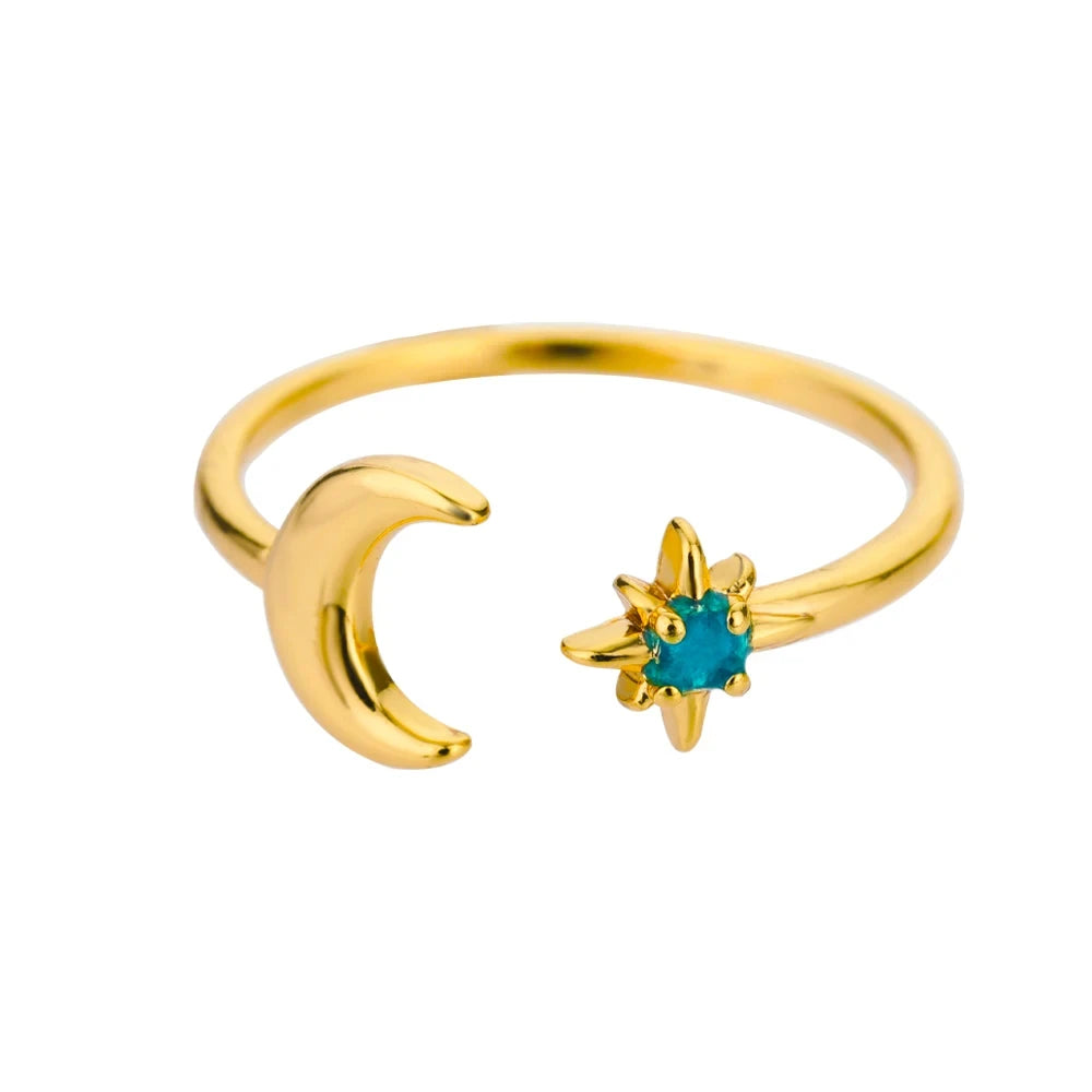 Stainless Steel Lotus Flower Ring for Women Gold Color Vintage Stone Opal Oval Flower Ring Fashion Aesthetic Jewelry Gift