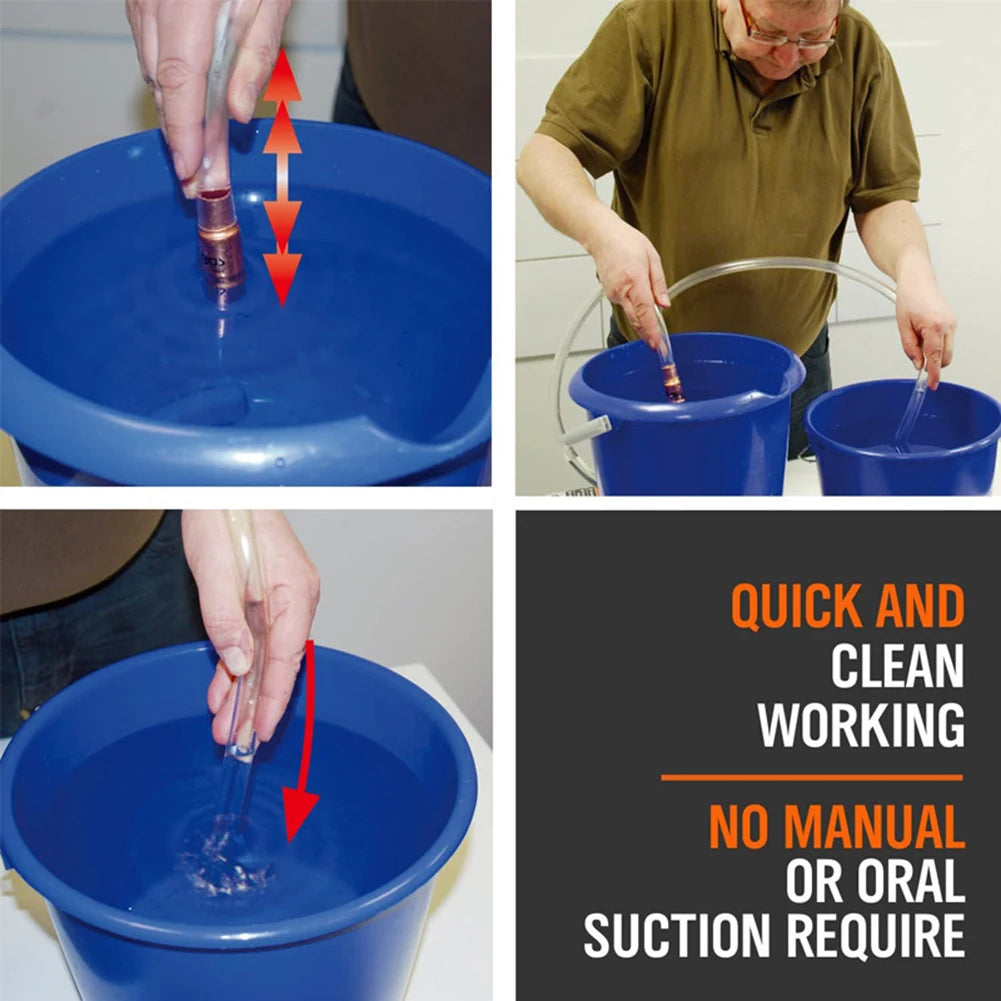 Self Suction Oil Pump Copper PVC Filler Pipe Manual Pumping Oil Pipe Fittings Siphon Connector Fuel Water Shaker Siphon