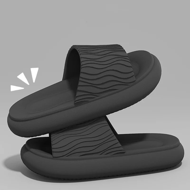 Soft Bottom Eva Cloud Slippers Women Red Thick Platform Pillow Slides Woman 2025 Summer Non Slip Beach Sandals Couple Flip Flops