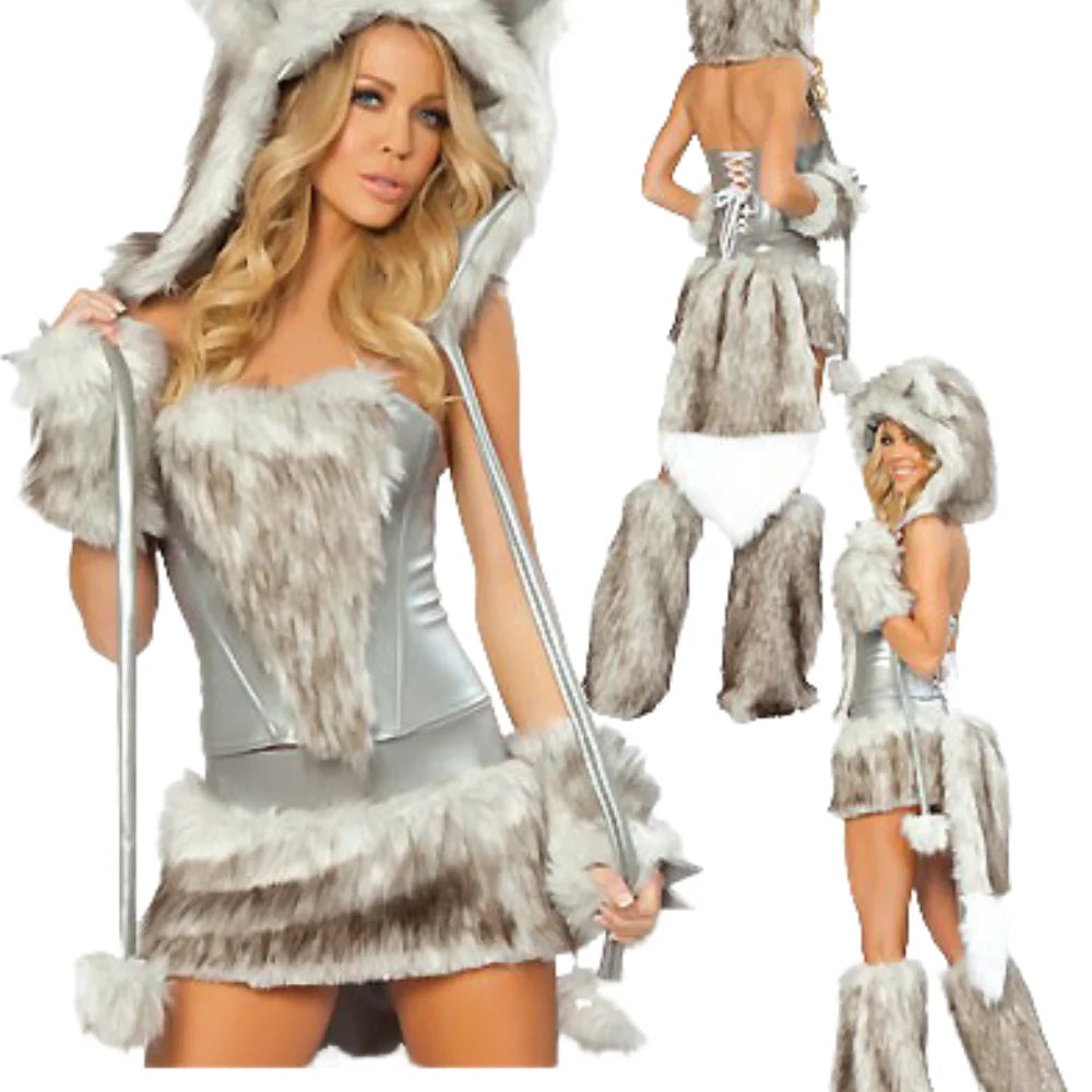 Halloween Cosplay Costume Sexy Holiday Party Dress Suit Woman Backless Fashion Funny Bring Hat Stage Costume Streetwear Clothes