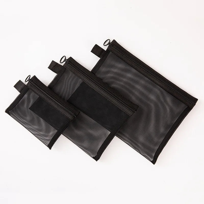 1/3pcs Mesh Clear Cosmetic Bags Small Large Black Makeup Bag Portable Travel Toiletry Organizer Case Lipstick Storage Pouch
