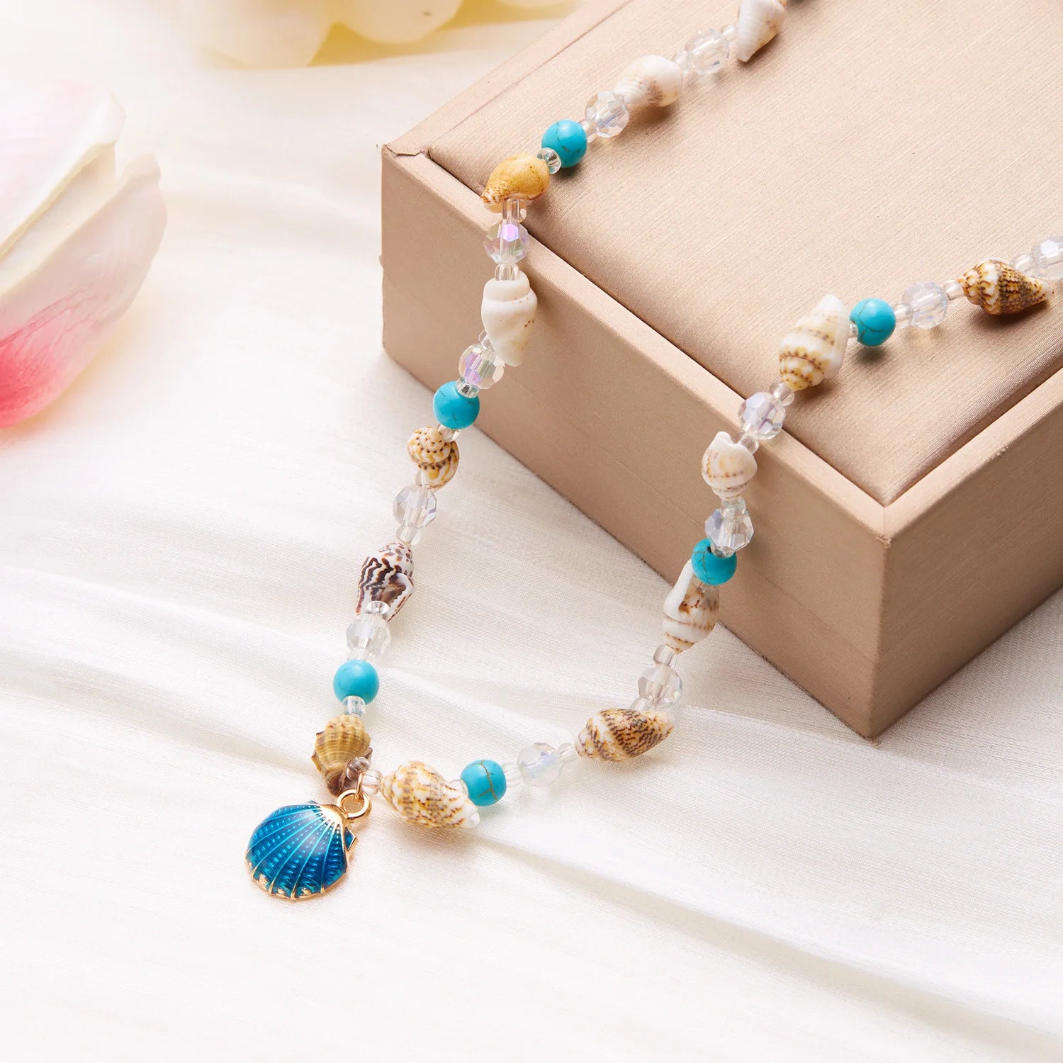 New Beach Style Seashell Necklace Beaded Choker Necklaces for Women Handmade Starfish Pendant Fashion Ocean Jewelry Чокер