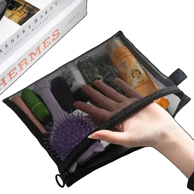 1/3pcs Mesh Clear Cosmetic Bags Small Large Black Makeup Bag Portable Travel Toiletry Organizer Case Lipstick Storage Pouch