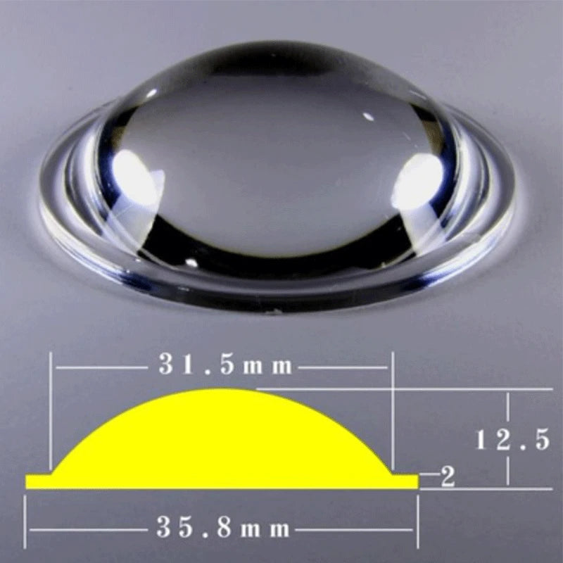 20-66mm Edged Acrylic Plano-convex Lens Flashlight LED Lens Focusing Torch Accessories Magnifying Glass Convex Lens