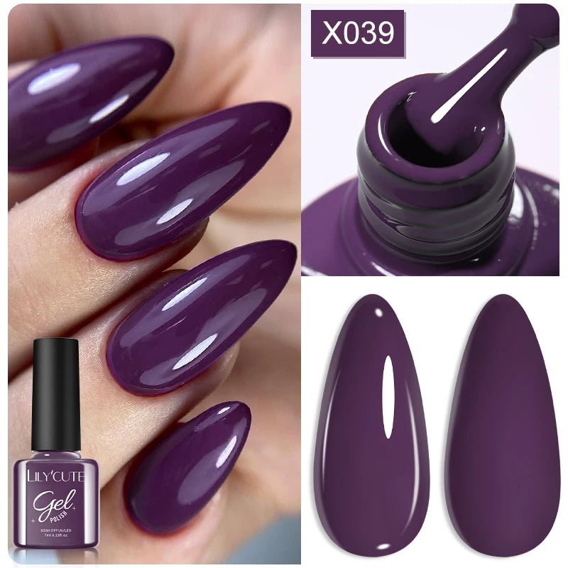 LILYCUTE 8ml Pink Dried Flower Gel Nail Polish Natural Flower Fairy Nail Art Gel Soak Off UV LED Painting Varnish For Nails DIY