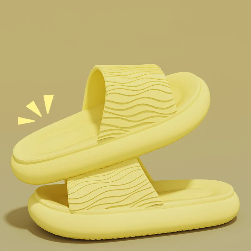 Soft Bottom Eva Cloud Slippers Women Red Thick Platform Pillow Slides Woman 2025 Summer Non Slip Beach Sandals Couple Flip Flops