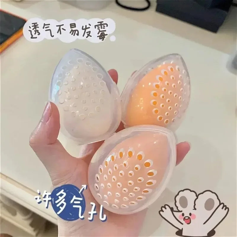 1PC Cosmetic Egg Storage Box Beauty Sponge Stand Storage Case Makeup Blender Puff Holder Empty Cosmetic Transparent Puffs Box