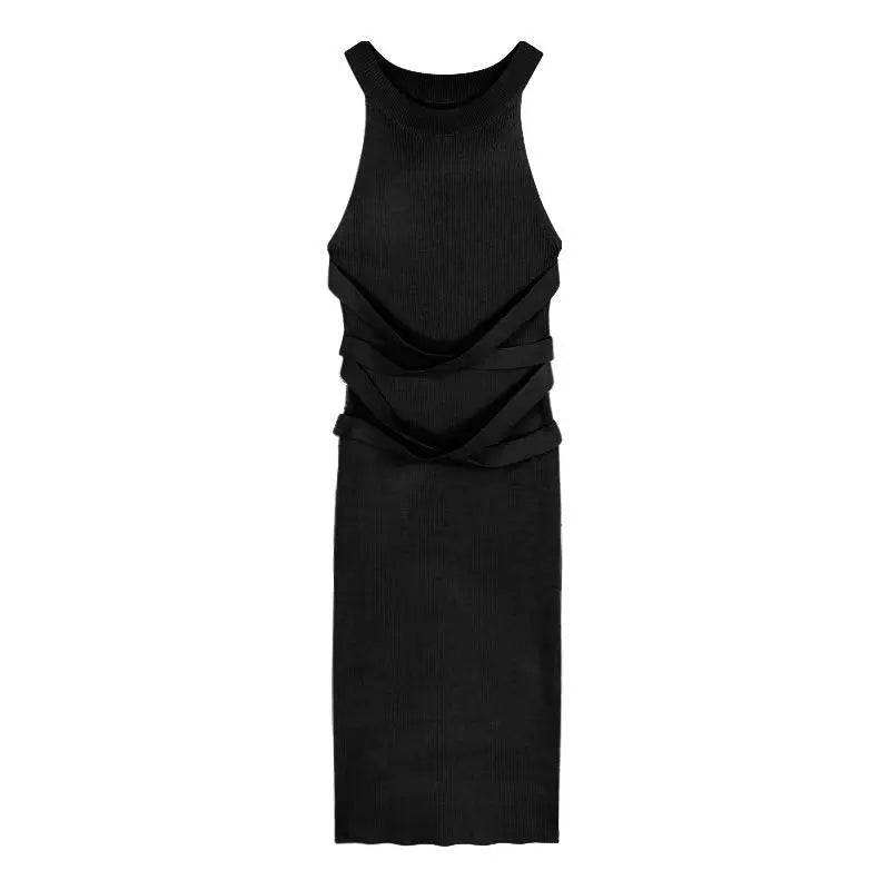 Dresses for Women  Elegant Sexy Sleeveless  Back Textured Mini Skinny Dress New Fashion Summer Casual PTKPCC