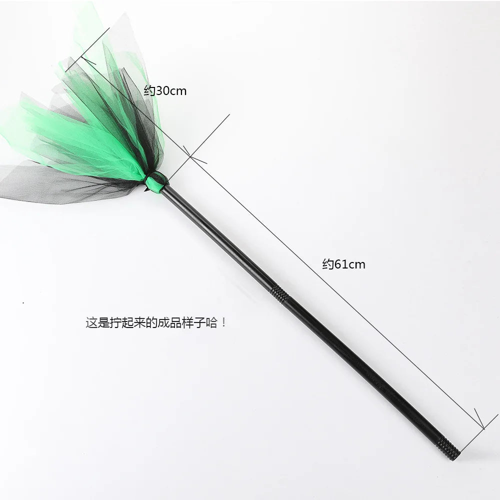 Halloween Costume for Kids Girls Witch Cosplay Tutu Knee Dress with Hat Broom Children Carnival Vestidos Fancy Clothes New