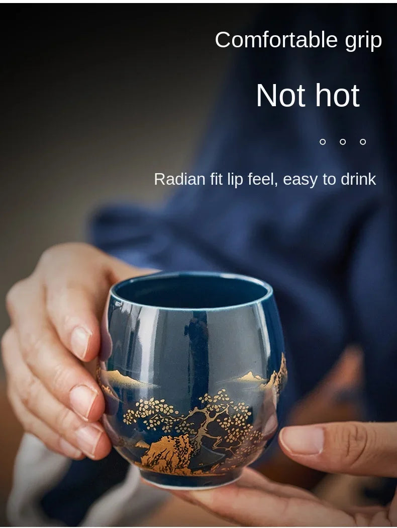 180ml Japanese-style simple master Mug Ceramic tea bowl cup household Jilan simple ceramic large teacup Tea set for a single cup