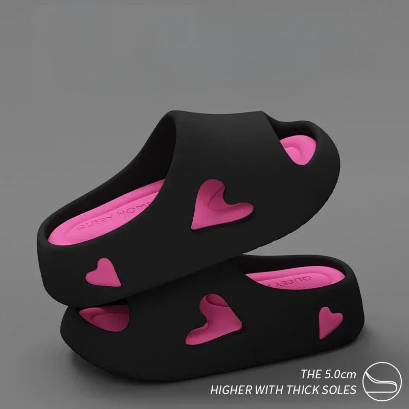 Summer Indoor Outdoor Women Sandal Platform Style Soft EVA Non Slip Love Design Home House Slippers Beach Slides Flip Flops shoe