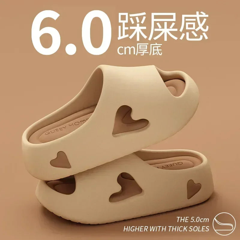 Summer Indoor Outdoor Women Sandal Platform Style Soft EVA Non Slip Love Design Home House Slippers Beach Slides Flip Flops shoe