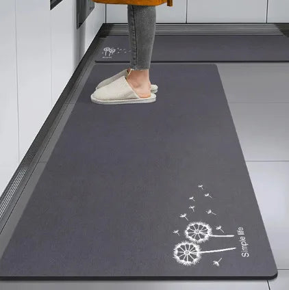 VIKAMA Kitchen Long Rug Diatomite Mat Super-Absorbent Kitchen Floor Mat Anti-Slip Bathroom Foot Pad Room Door Mat