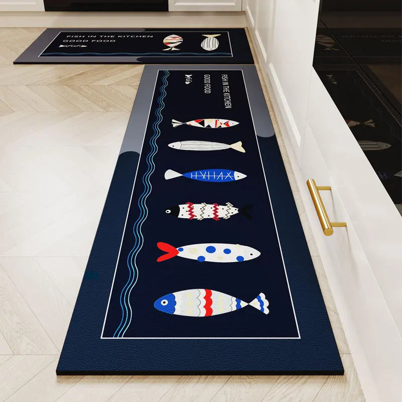 VIKAMA Kitchen Long Rug Diatomite Mat Super-Absorbent Kitchen Floor Mat Anti-Slip Bathroom Foot Pad Room Door Mat