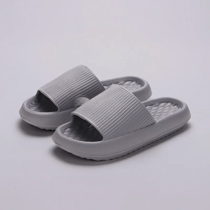 Lucyever 2024 Summer Non-slip Soft Cloud Slippers Women Comfy Eva Thick Platform Slides Woman Couple Bathroom Home Flip Flops 45