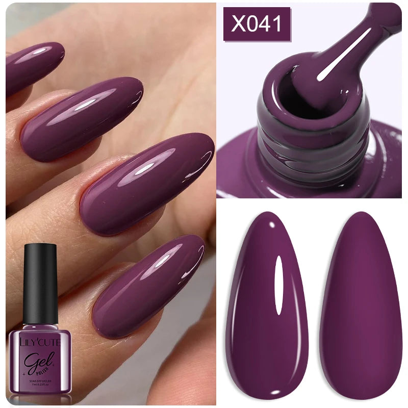 LILYCUTE 8ml Pink Dried Flower Gel Nail Polish Natural Flower Fairy Nail Art Gel Soak Off UV LED Painting Varnish For Nails DIY