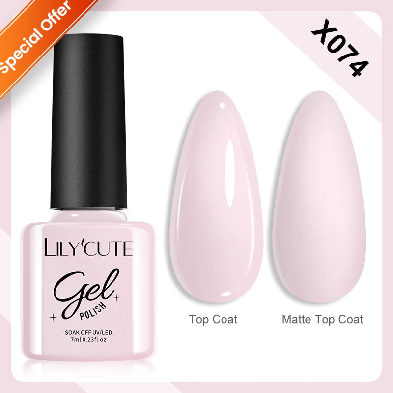 LILYCUTE 184 Colors 7ML Nail Gel Polish Semi-Permanent Glitter Soak Off Base Top Coat UV LED Nail Gel Varnish Nail Art Manicure