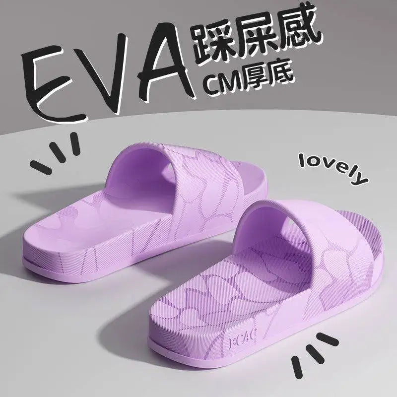 Women's Home Slippers Light Weight Simple Wear-Resistant Indoor/Outdoor Shoes EVA Non-Slip Summer Pink Open-toe Slippers
