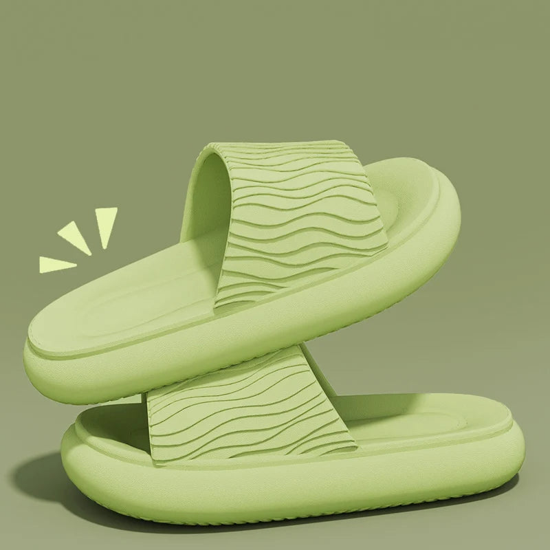 Soft Bottom Eva Cloud Slippers Women Red Thick Platform Pillow Slides Woman 2025 Summer Non Slip Beach Sandals Couple Flip Flops