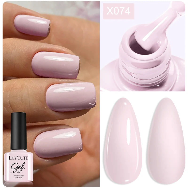 LILYCUTE 8ml Pink Dried Flower Gel Nail Polish Natural Flower Fairy Nail Art Gel Soak Off UV LED Painting Varnish For Nails DIY