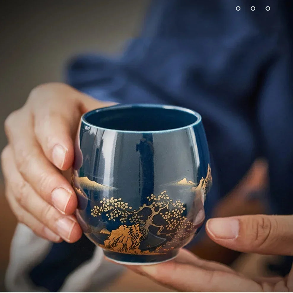 180ml Japanese-style simple master Mug Ceramic tea bowl cup household Jilan simple ceramic large teacup Tea set for a single cup