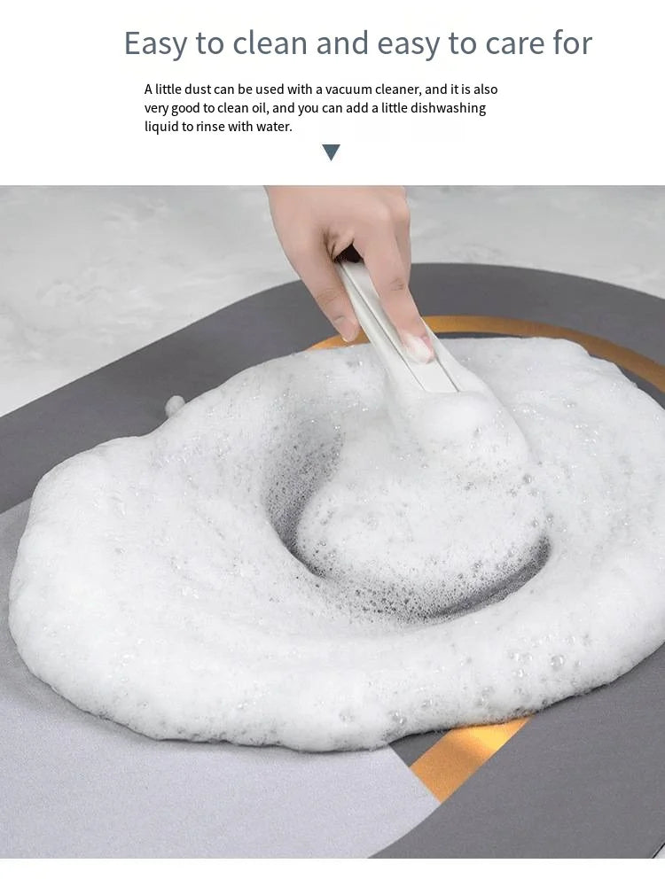 VIKAMA Crystal Velvet Minimalist Kitchen Floor Mat Absorbent Dirt Resistant Long Strip Mat Household Entrance Door Foot Mat