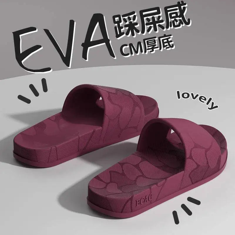 Women's Home Slippers Light Weight Simple Wear-Resistant Indoor/Outdoor Shoes EVA Non-Slip Summer Pink Open-toe Slippers