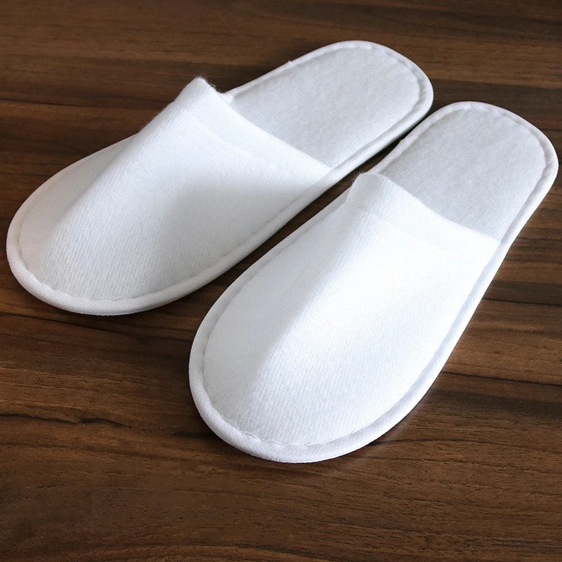 5Pairs Disposable Slippers Hotel Travel Slipper Party Home Guest Men Women Unisex Closed Toe Anti-slip Slippers Sanitary Sandals