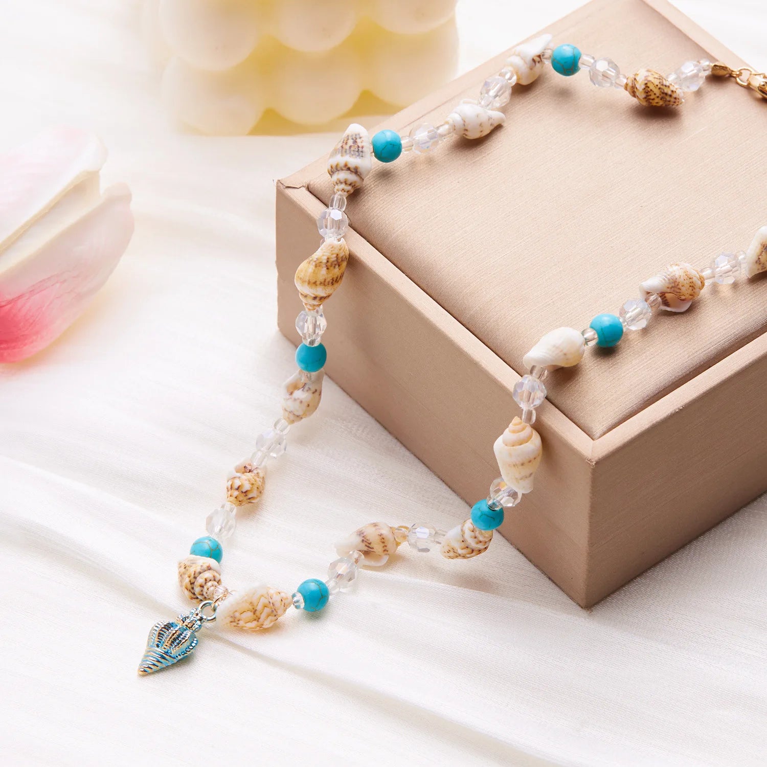 New Beach Style Seashell Necklace Beaded Choker Necklaces for Women Handmade Starfish Pendant Fashion Ocean Jewelry Чокер