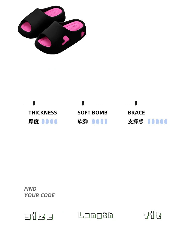 Summer Indoor Outdoor Women Sandal Platform Style Soft EVA Non Slip Love Design Home House Slippers Beach Slides Flip Flops shoe