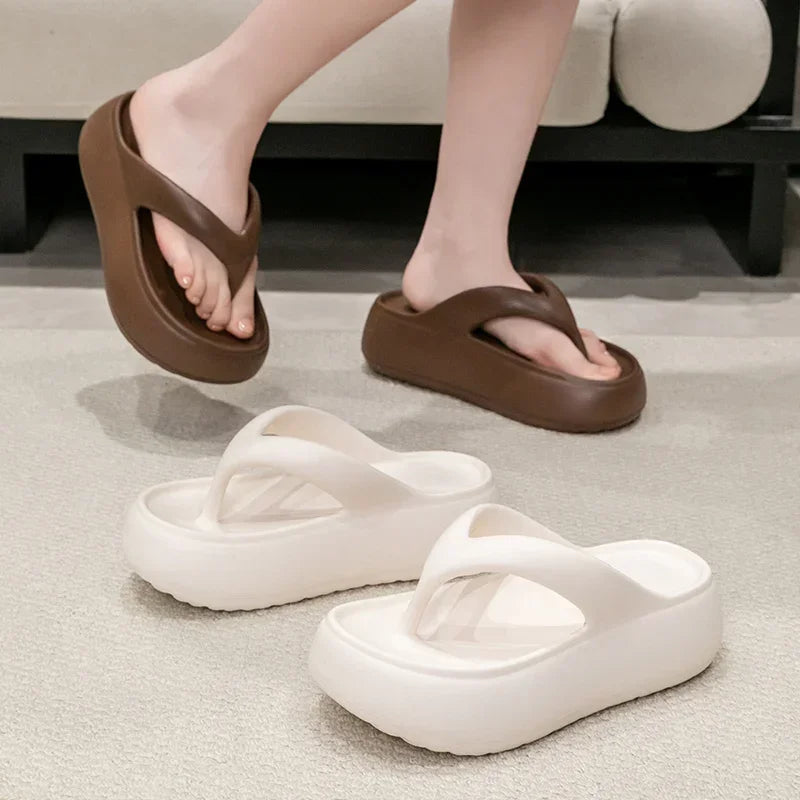 Summer Thick Bottom EVA Flip Flops for Women Non Slip Platform Sandals Woman Fashion Clip Toe Outdoor Slippers Soft Beach Slides