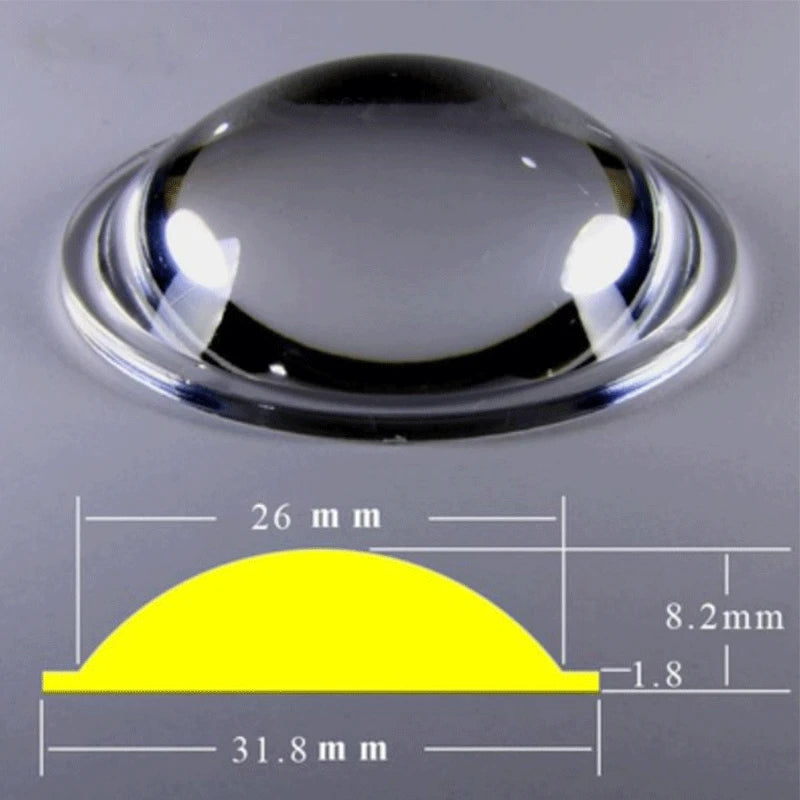 20-66mm Edged Acrylic Plano-convex Lens Flashlight LED Lens Focusing Torch Accessories Magnifying Glass Convex Lens