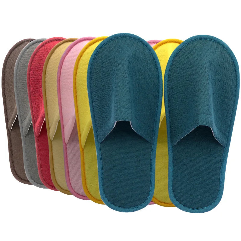 5Pairs Disposable Slippers Hotel Travel Slipper Party Home Guest Men Women Unisex Closed Toe Anti-slip Slippers Sanitary Sandals