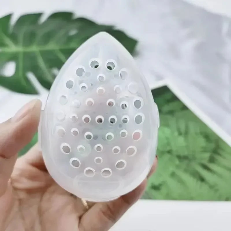1PC Cosmetic Egg Storage Box Beauty Sponge Stand Storage Case Makeup Blender Puff Holder Empty Cosmetic Transparent Puffs Box