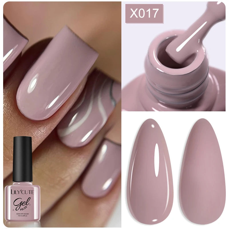 LILYCUTE 8ml Pink Dried Flower Gel Nail Polish Natural Flower Fairy Nail Art Gel Soak Off UV LED Painting Varnish For Nails DIY