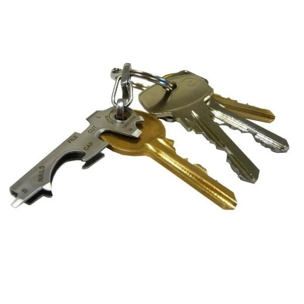 1PC EDC 8 in 1 Stainless Steel Multi Function Keychain Pendant  Bottle Opener Screwdriver Camping Outdoor Survival Gear Tool