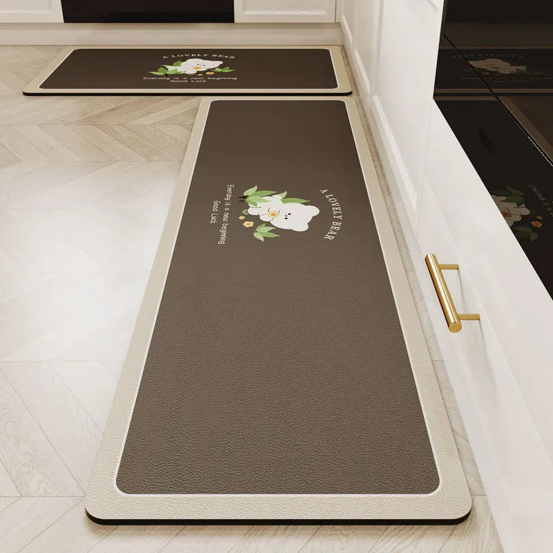VIKAMA Kitchen Long Rug Diatomite Mat Super-Absorbent Kitchen Floor Mat Anti-Slip Bathroom Foot Pad Room Door Mat