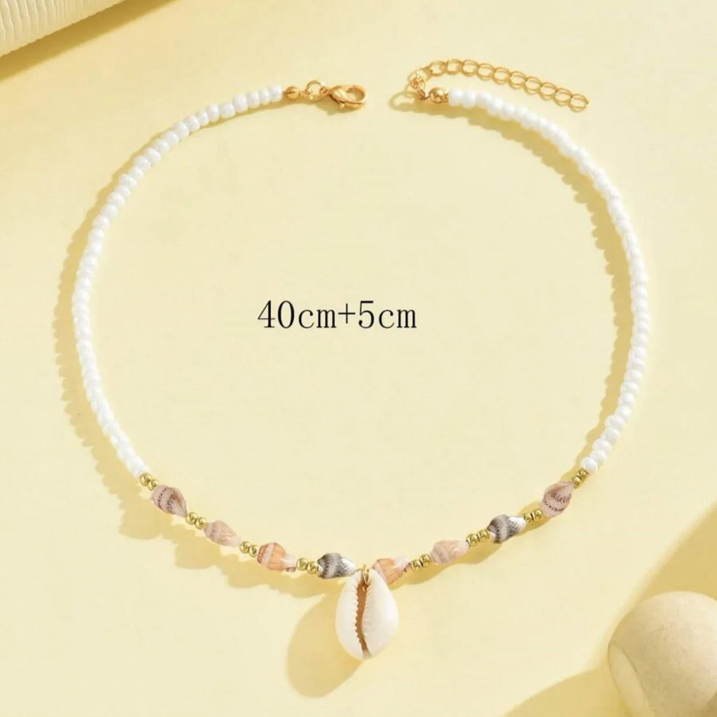New Beach Style Seashell Necklace Beaded Choker Necklaces for Women Handmade Starfish Pendant Fashion Ocean Jewelry Чокер