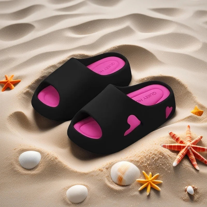 Summer Indoor Outdoor Women Sandal Platform Style Soft EVA Non Slip Love Design Home House Slippers Beach Slides Flip Flops shoe