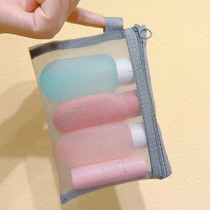 1/3pcs Mesh Clear Cosmetic Bags Small Large Black Makeup Bag Portable Travel Toiletry Organizer Case Lipstick Storage Pouch